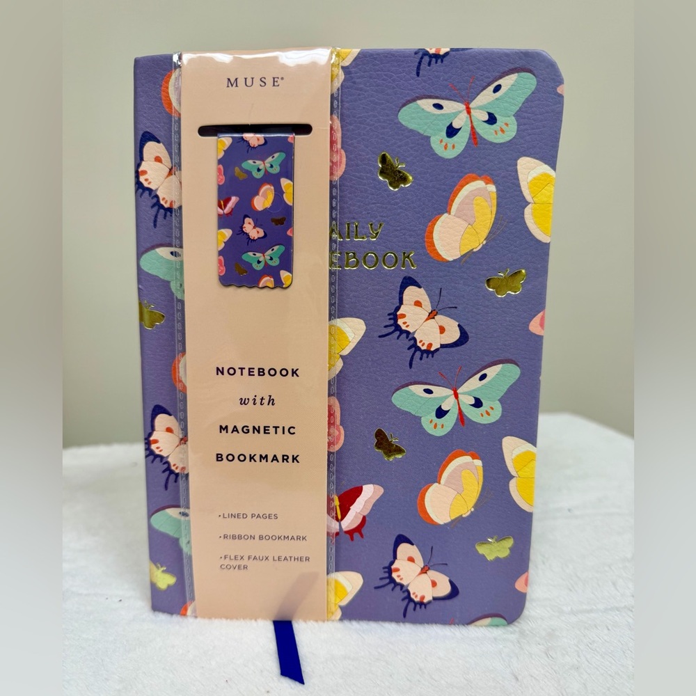 Muse Butterfly Notebook with Magnetic Bookmark